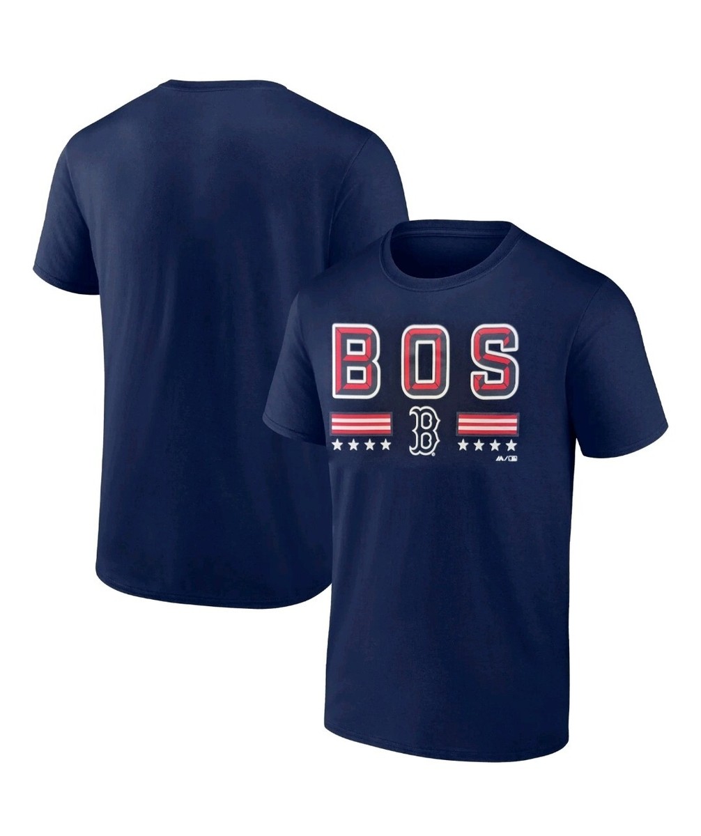 Boston Red Sox MLB Men's Majestic Navy Short Sleeve Team BOS T-Shirts Tee:  S-2XL