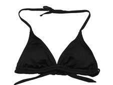 Shade  Shore Womens Size L 12-14 Black Removable Pad Tie Back Bikini Top