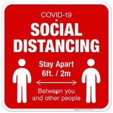 Social Distancing Sign, Social Distancing Keeping 6 Feet Apart,