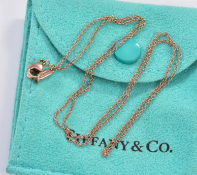 18'' Tiffany & Co Rubedo Gold Metall Panzerkette Halskette für Anhänger im Etui selten