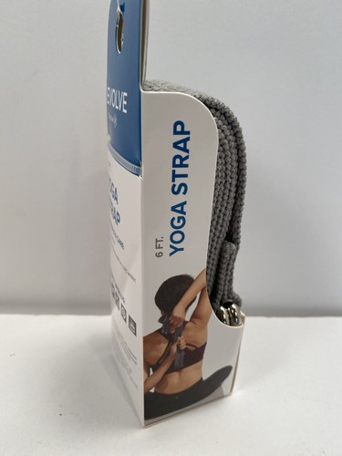Evolve Yoga Strap Gray 6 Feet Machine Washable 100% Polyester Durable D-Ring - Picture 4 of 4