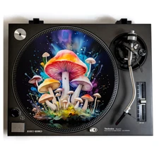 DJ Slipmat for Vinyl Record Player, Mushrooms, Birthday gift, turntable slip mat