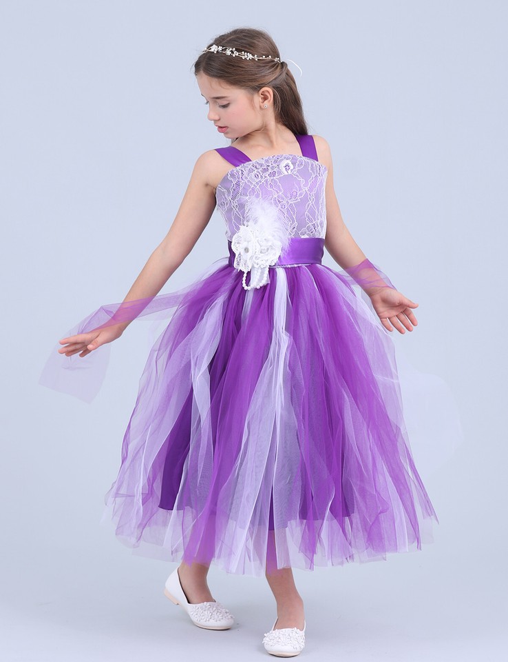 US Baby Girls Flower Dress Princess Birthday Party Gown Kids Tutu Pageant Maxi E - Foto 9
