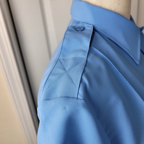 Camicia uniforme vintage donna M blu USA Union Visa Milliken Conqueror lavoro retrò - Foto 11 di 20