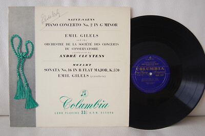 COLUMBIA 33CX 1217 GILES SAINT SAENS PIANO CONCERTO MOZART SONATA