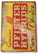  PFISTER HYBRIDS TIN SIGN ACRES OF GOLD FARM CORN DEALERSHIP GENUINE 12x18 inch