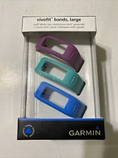 NEW Genuine GARMIN Brand Vivofit Replacement Bands Large 3 Pack-Purple Teal Blue