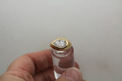 14k Y.G. Pear Cut 2.0ct MOISSANITE DESIGNER ring size 3.5 #