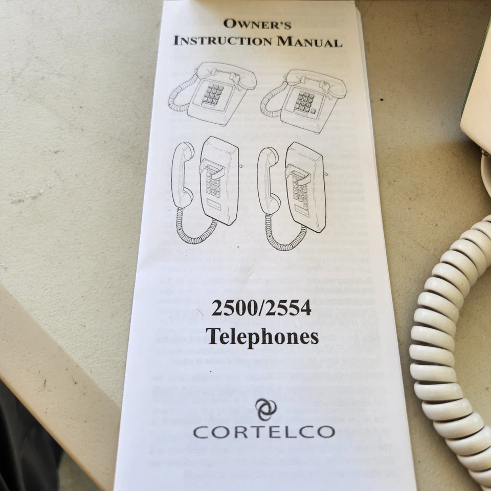 НОВЫЙ CORTELCO 255415-VBA-20M БЕЛЫЙ НАСТЕННЫЙ ТЕЛЕФОН, СЛУХОВОЙ АППАРАТ СОВМЕСТИМЫЙ - Изображение 2 из 4