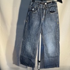 Rocawear Jeans Boys 10 W27 Blue Denim Baggy Y2K Embroidered Logo
