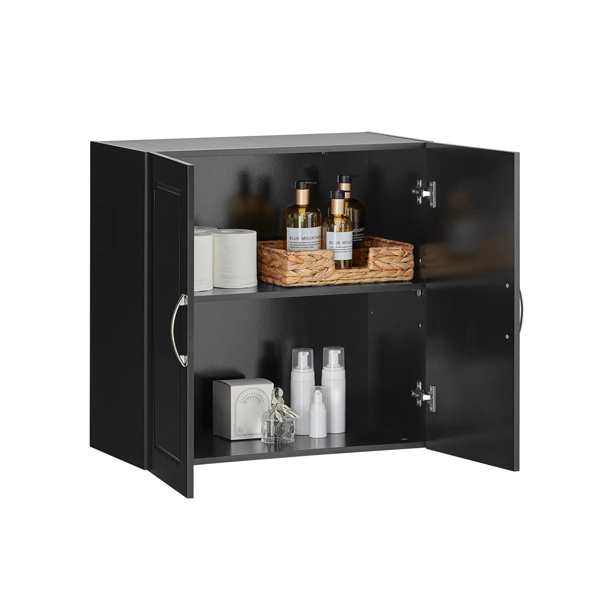 Armario colgante armario de baño 2 puertas armario de pared armario de cocina armario médico negro