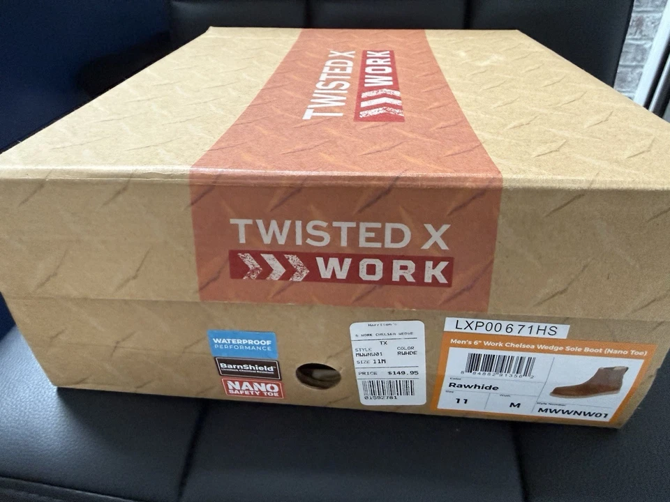 Suela de cuña Chelsea de trabajo Twisted X para hombre de 6" cuero crudo para hombre 11 M Foto 2 de 4