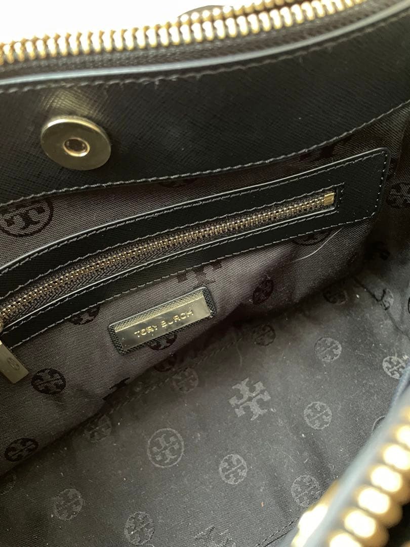 Tory Burch Saffiano Leather Shoulder Bag 2-way Black Zip Women's From Japan thumbnail 5