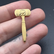 Judge s Gavel Court Law Gold Tone Lapel Hat Pin