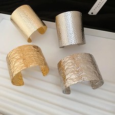 Irregular Metal Pleated Open Bangle for Women Exaggerated Temperament New Style