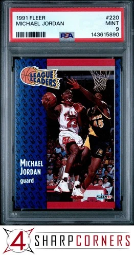 1991 FLEER #220 MICHAEL JORDAN BULLS HOF PSA 9