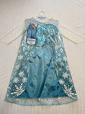 Disney Frozen Elsa Dress Costume Girls Size 4-6X Blue White Snowflakes Jakks