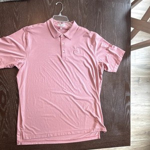 Peter Millar Summer Comfort XXL Pink White Striped Pinehurst Golf Short Sleeve