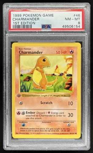 1999 Pokemon 1st Edition Charmander #46/102 PSA 8