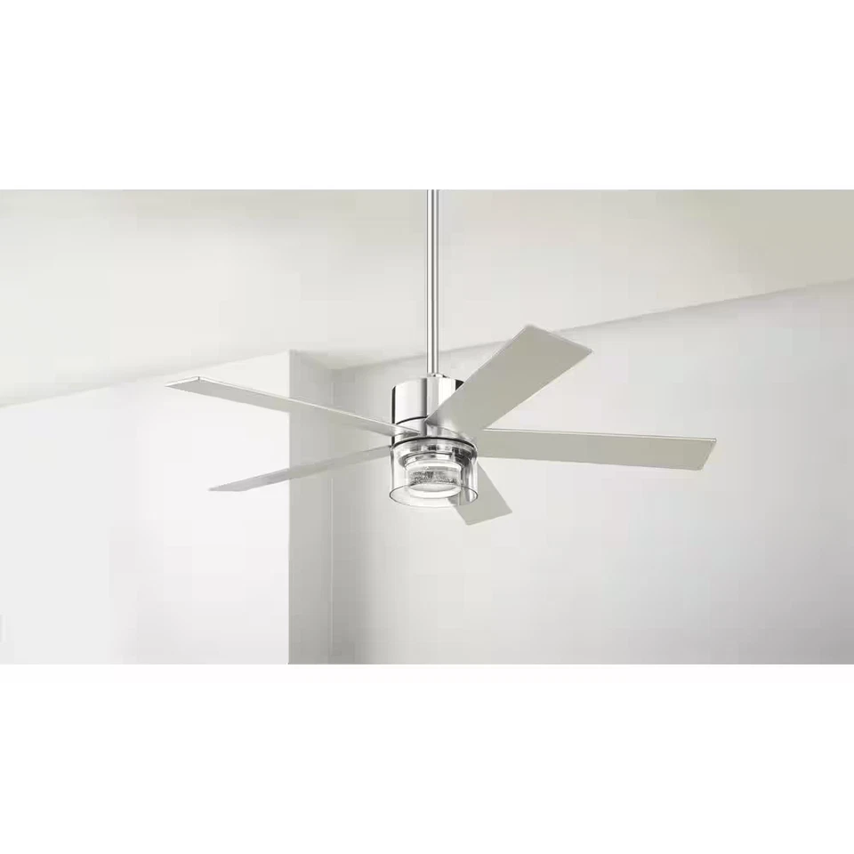 Crysalis 52 In. Indoor Chrome Ceiling Fan with Bubble Glass with Adjustable Whit - Image 2 of 4