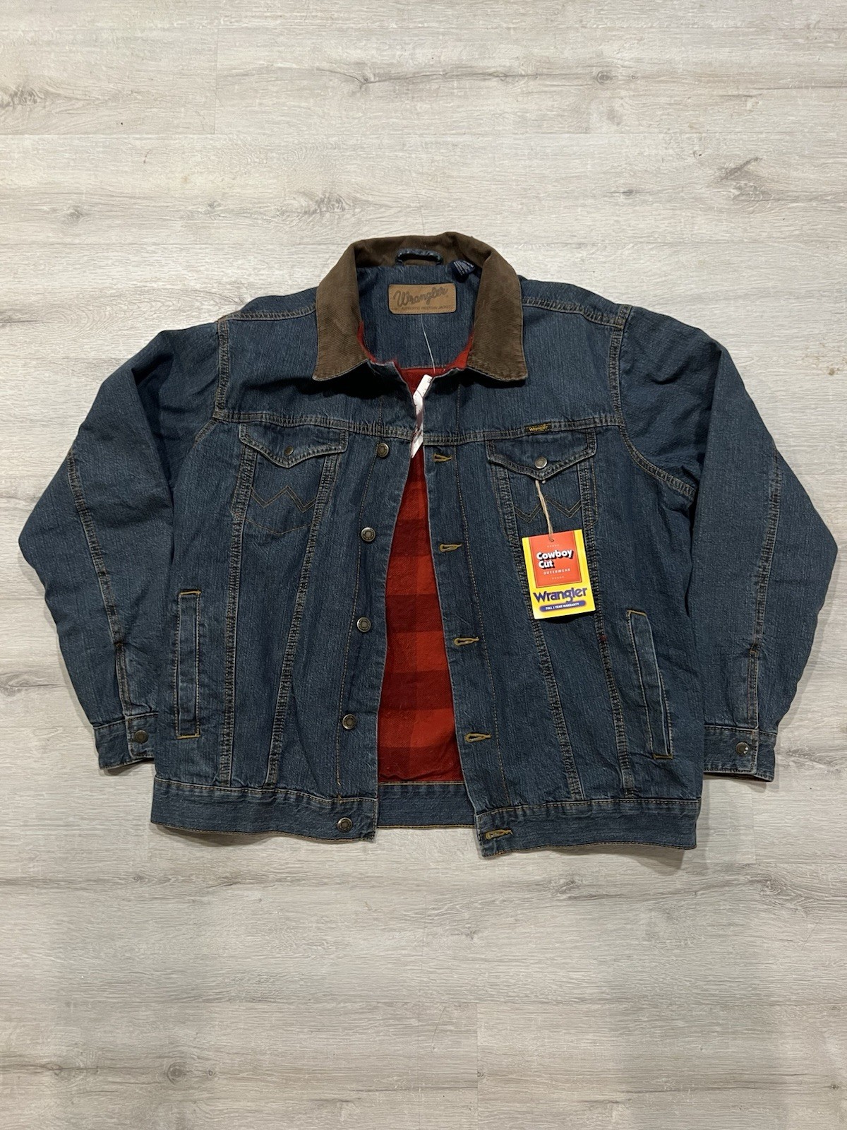 Wrangler Cowboy Cut Blanket Lined Denim Mens Jacket NEW WITH