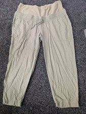 Womens Khaki Maternity Cropped Cargo Trousers Size XL