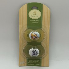 Disney Classic Pooh 2 Pacifiers Newborn- 3 Months Latex New in Package 2003