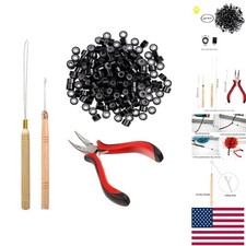 Professional Hair Extension Tool Kit: 500 Pcs Silicone Rings  Ergonomic Pliers
