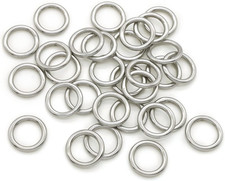 30pc Welded Stainless Steel O-Ring 15mm ID 3mm Thick Round Ring Marine Hardware