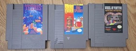 Lot Of 3 Nintendo NES Games Tetris Wheel Of Fortune Short Order Egg Splode