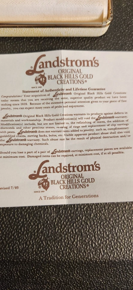 Landstroms Black Hills Gold Heart Shaped Earrings 10K Yellow Gold Earrings - Image 4 of 4