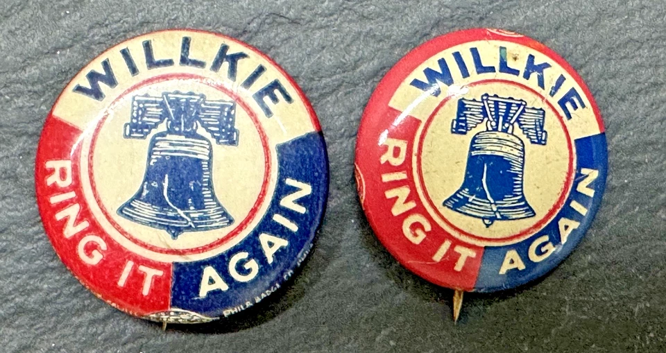 BOTONES DE CAMPAÑA WILLKIE DE COLECCIÓN: WILLKIE & MNARY, RING IT AGAIN, PRESIDENT M53 Foto 3 de 4