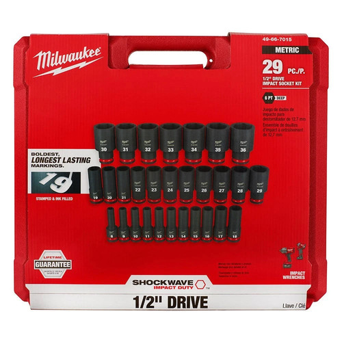Milwaukee 49-66-7015 SHOCKWAVE 1/2DR 29pc  MM Impact Soc Set (AUTH USA DEALER!) - Picture 2 of 4