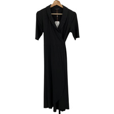 Quince Women Tencel Jersey Midi Wrap Dress Black M
