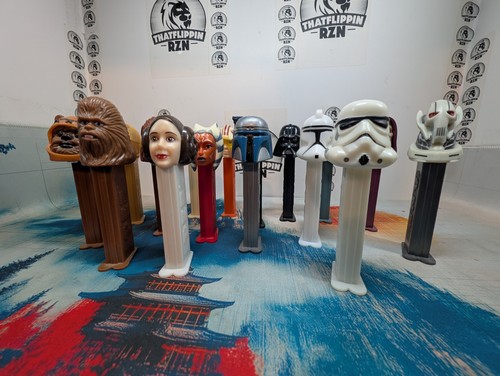 Star Wars Character PEZ Dispensers Total Of 17  Leia,Vader, Chewbacca, Emperor.
