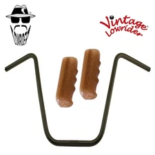 Original Lowrider 16" 22.2 D Handlebar Black Custom 120mm Grips Sparkle/ Brown