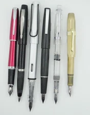6 Excellent Good Working Fountain Pens - Parker, Marshmallow, Jinhao