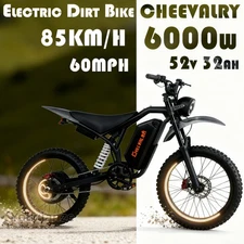CHEEVALRY GS20 6000W E-Bikes 60KM/H 60V 32AH Mountain EBike 90KM Range NFC 45mph