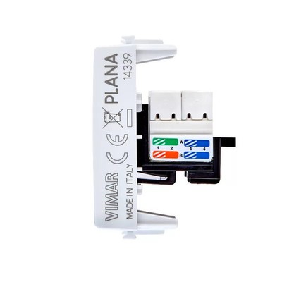 Vimar 14339.4 RJ45 Steckdose Netsafe Cat5E Utp 110 weiß