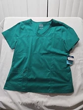 Cherokee Workwear Scrubs Women's V-Neck Scrub Top 4727 Hunter Green NWT Sz XL 
