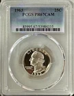 1963 SILVER PROOF WASHINGTON QUARTER PCGS PR67 CAM, VERY CLOSE TO DEEP CAMEO