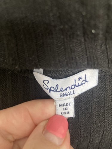 Splendido top scollo a V manica lunga colore nero maglia collo alto donna taglia S - Foto 6 di 9