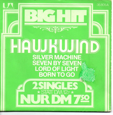 Hawkwind-Big Hit,2 Singles-Silver Machine/Lord Of Light + 2 Titel/Doppel-Single