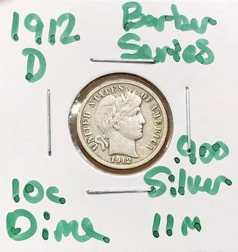 1912-D Denver Mint Silver Barber Dime