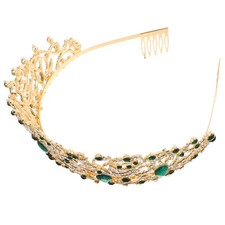 Vintage Baroque Queen Crown: Bride Rhinestone Crystal Tiara Headband - Wedding