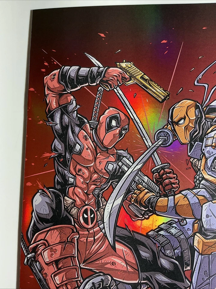 Deadpool Vs Deathstroke Kickstradomis Artbook SDCC 2025 Exclusivo #12/25 Foil - Imagem 2 de 4