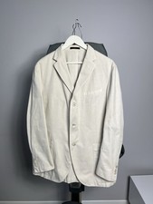Boglioli COAT Ivory Cotton Blazer Jacket Men s Made In Italy US 46R Beige