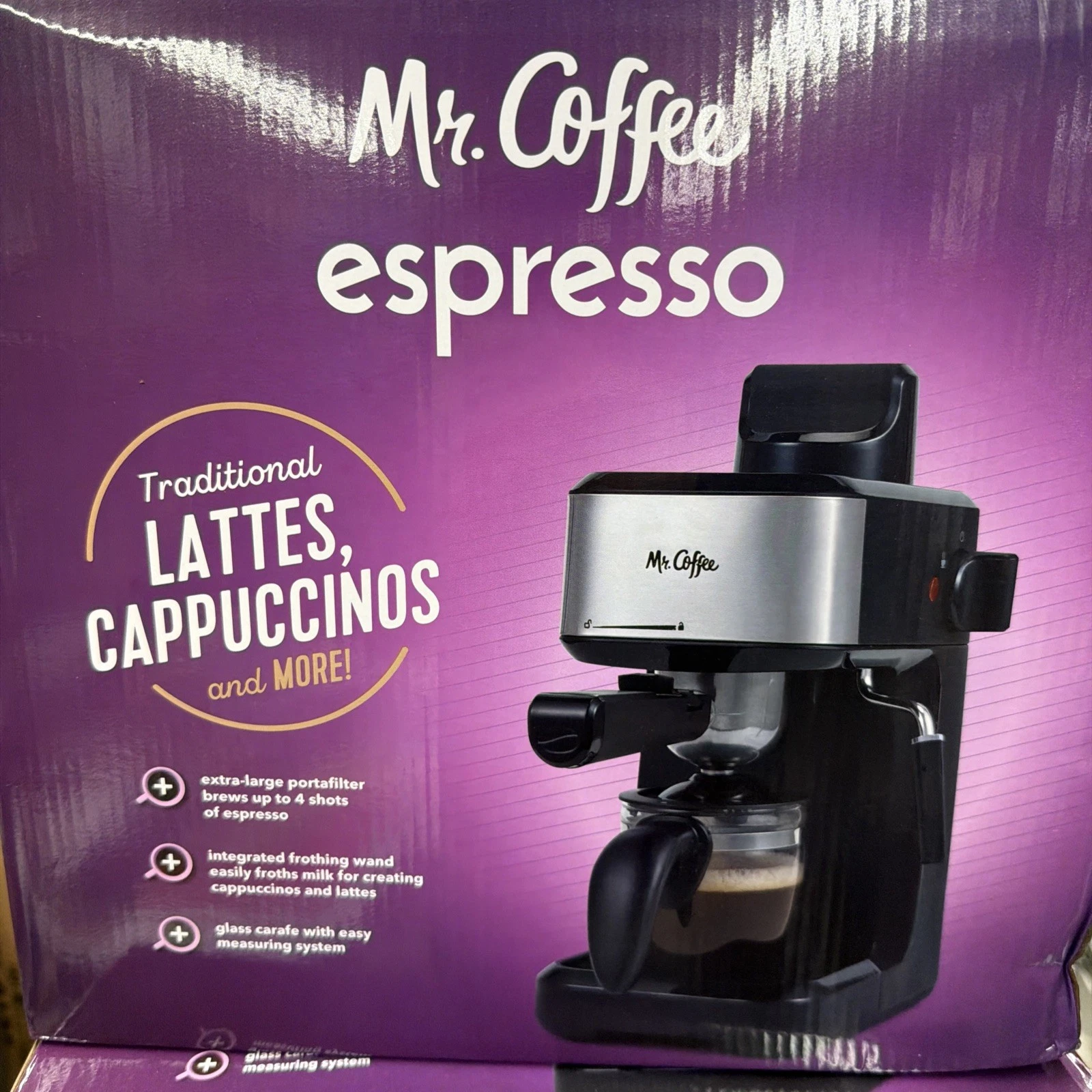 Mr Coffee 4 Shot Steam Espresso Maker Latte Cappuccino Maker New
Opens in a new window or tab