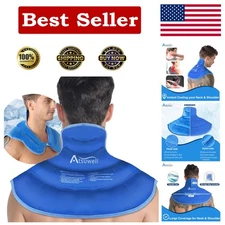 Flexible Large Gel Neck Ice Pack Wrap - Dual-Fabric Cold Compress for Healing