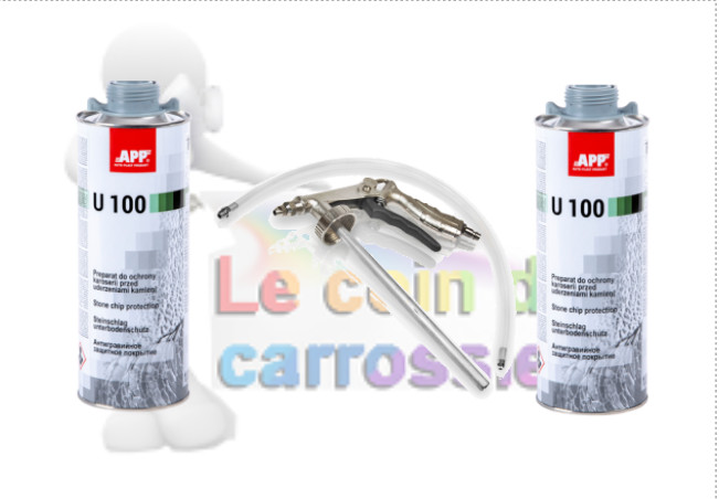 Antigravillon gris U100 protection carrosserie pack 2 cartouches et pistolet auto